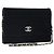CHANEL Mademoiselle Borsa a Spalla con Catena Velluto Nero Oro CC Auth bs33251 D'oro