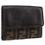 Portafoglio in tela Zucca FENDI in pelle nera e marrone Auth am10756V