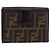 Portafoglio in tela Zucca FENDI in pelle nera e marrone Auth am10756V - vista 2