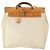 Hermès HERMES Borsa Her Bag MM Borsa a Mano Tela Beige Argento Auth 168228 - vista 13