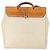 Hermès HERMES Borsa Her Bag MM Borsa a Mano Tela Beige Argento Auth 168228 - vista 2