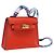 Hermès HERMES Micro Kelly Twilly Charm in Pelle Arancione Auth 169917SM