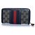 Gucci, monogram web wallet in blue - view 2