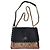Borsa a spalla Coach in pelle nera e tela monogrammata Marrone Nero Multicolore