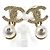 Orecchini a clip placcati in oro Chanel con strass e perle finte