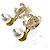 Orecchini a clip placcati in oro Chanel con strass e perle finte - vista 2