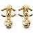 Orecchini a clip placcati in oro Chanel con strass e perle finte - vista 3