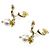 Orecchini a clip placcati in oro Chanel con strass e perle finte - vista 4