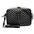 Bolsa de câmera Lou em couro matelassê preto com monograma Saint Laurent