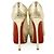 Christian Louboutin Python Lackleder Mesh Stiefelsandalen Golden - Ansicht 3