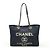 Borsa 2 in 1 in denim Deauville di Chanel Blu Blu navy