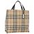 Bolso de mano de PVC beige con estampado Nova Check de BURBERRY Plata Auth 170920