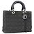 Christian Dior Borsa Tote Lady Dior Canage in Denim 2way Nero Argento Auth ka2427A