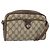 Bolsa Sherry Line GG Supreme Web da GUCCI em PVC bege e dourado 116 02 089 Auth 172071