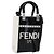 FENDI Sunshine Piccola Borsa Shopper Mini in Tela Verniciata 2in1 Nera Auth 149922SAM