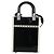 FENDI Sunshine Piccola Borsa Shopper Mini in Tela Verniciata 2in1 Nera Auth 149922SAM - vista 2