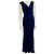 Vera Wang Vestido de noite com cauda e costas de renda Azul marinho