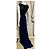 Vera Wang Vestido de noite com cauda e costas de renda Azul marinho - vista 3