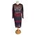 Abito in Pizzo Multicolore di Sandro Nero Bianco Bordò Blu scuro