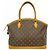 Louis Vuitton Monogram Lockit Horizontale Tote Tasche Braun