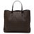 Fendi Braune Zucchino Canvas Tote Dunkelbraun