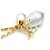 Collar Péndulo Perla Damier Louis Vuitton Blanco Dorado - vista 3