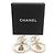 Chanel Metallohrringe mit Kunstperlen Weiß Golden - Ansicht 8