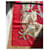 Hermès Foulard di Seta Cavalieri d'Oro Marrone Bianco Rosso Verde Gold hardware  - vista 3