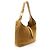 Chloé Marcie Piccola Hobo in Pelle Scamosciata Marrone Beige - vista 2