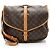 Bolso mensajero Saumur 35 en lona monograma vintage Louis Vuitton Castaño