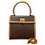 Céline Celine Macadam Triomphe leather PVC 2way bag Brown Beige