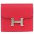 Hermès Constance Compact Epsom Leder Rot Bi-Fold Geldbörse