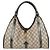 Borsa Gucci Jackie in tela monogram beige e pelle marrone