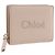 Chloé Portafoglio Compatto in Pelle Chloe Sense Rosa Oro Auth 149925V D'oro