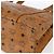 Borsa Tote Vicetos Logogram MCM in PVC Marrone Oro Auth BA10363 D'oro - vista 15
