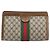 GUCCI GG Supreme Web Sherry Line Clutch Bag PVC Beige Rosso Auth ti3685 - vista 13