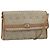 Christian Dior Borsa a spalla in tela a nido d'ape PVC beige oro Auth ka2361