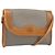 Borsa a Spalla Christian Dior in PVC Pelle Grigia Oro Auth ti3765 Marrone D'oro