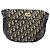 Borsa a Spalla in Tela Trotter Christian Dior Blu Navy Oro Auth 171117