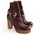 Chloé Bordeaux Lederstiefel - Ansicht 3