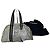 Vintage Chanel Polyester Duffel Bag Silber Schwarz