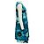 Vestido de cóctel de seda sin mangas con estampado floral turquesa de Lela Rose Azul - vista 2