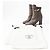 Botas curtas de couro com fivela Kelly da Hermès Cinza - vista 2
