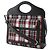 Borsa a tracolla mini in tela a quadri nera Burberry Nero - vista 2