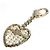 Portachiavi in metallo dorato Chanel con cuore CC Coco D'oro - vista 5
