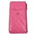 Cartera larga de cuero rosa Chanel