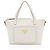 Mini tote Prada Vitello Diano con bolsillo Blanco