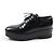 Scarpe da cerimonia in pelle con lacci e piattaforma con logo posteriore Prada Nero - vista 5