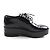 Scarpe da cerimonia in pelle con lacci e piattaforma con logo posteriore Prada Nero - vista 6