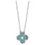 Van Cleef & Arpels Vintage Alhambra Pendant Necklace 18K White Gold and Green Celadon Sevres Porcelain with Diamond Silvery  - view 2